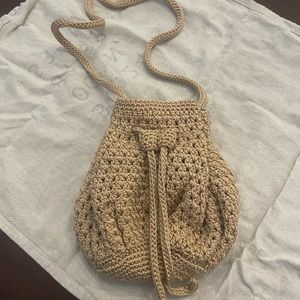 The Sak crocheted, drawstring, crossbody purse